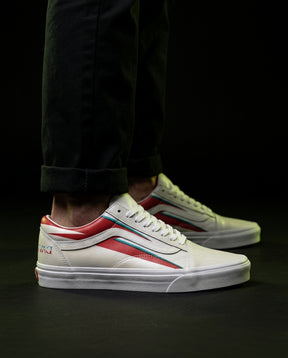 VNS Canvas Suede Vulcanised Skate Low White Red Teal