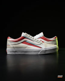 VNS Canvas Suede Vulcanised Skate Low White Red Teal