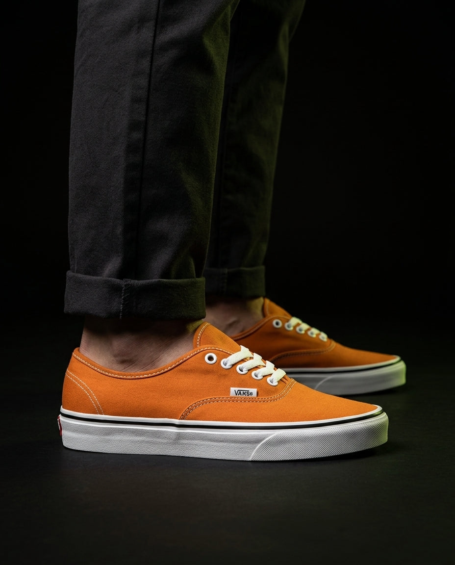 VNS Canvas Vulcanised Skate Low Orange White