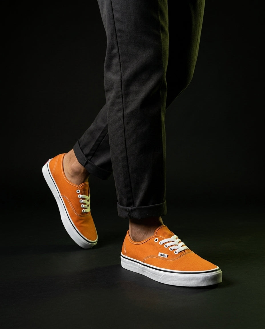 VNS Canvas Vulcanised Skate Low Orange White