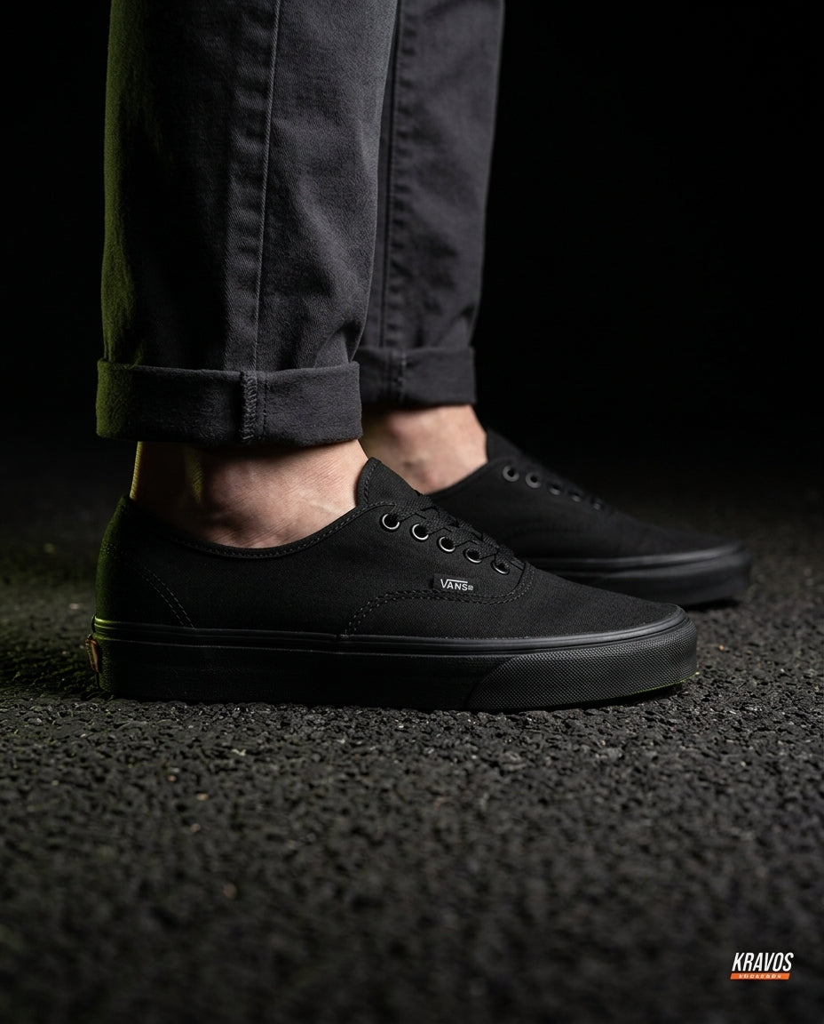 VNS Canvas Vulcanised Skate Low Triple Black