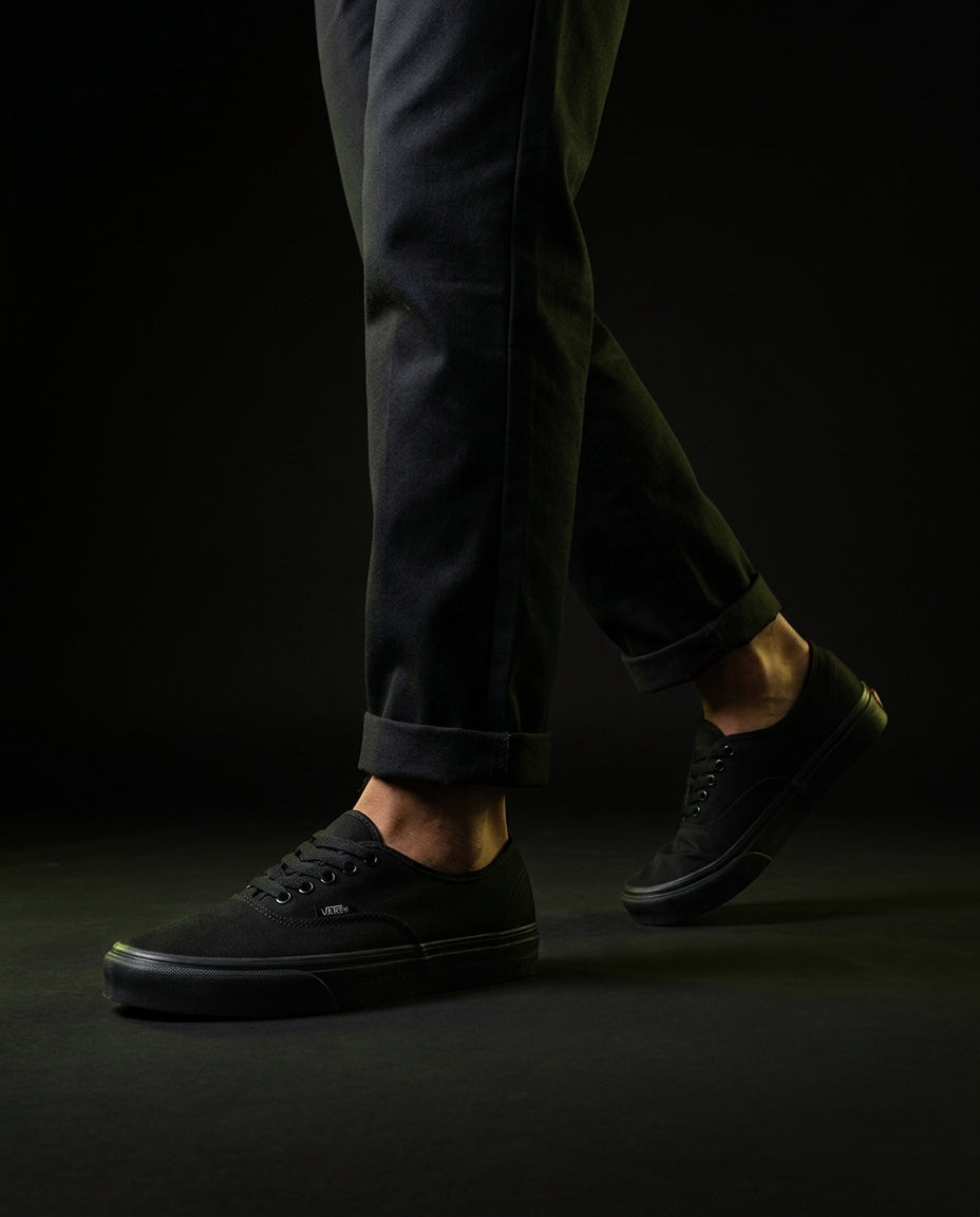 VNS Canvas Vulcanised Skate Low Triple Black