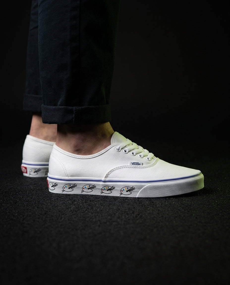 VNS Canvas Vulcanised Skate Low White Blue