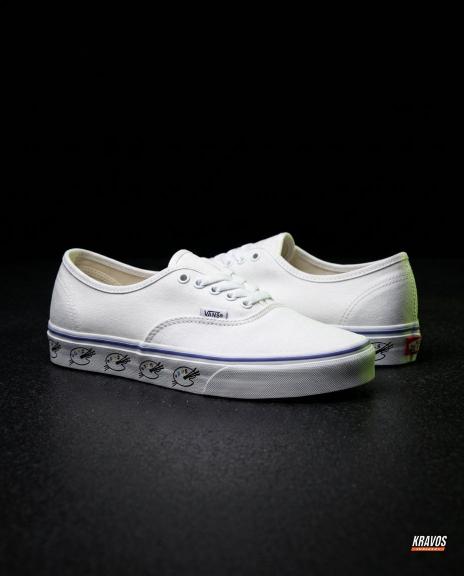 VNS Canvas Vulcanised Skate Low White Blue