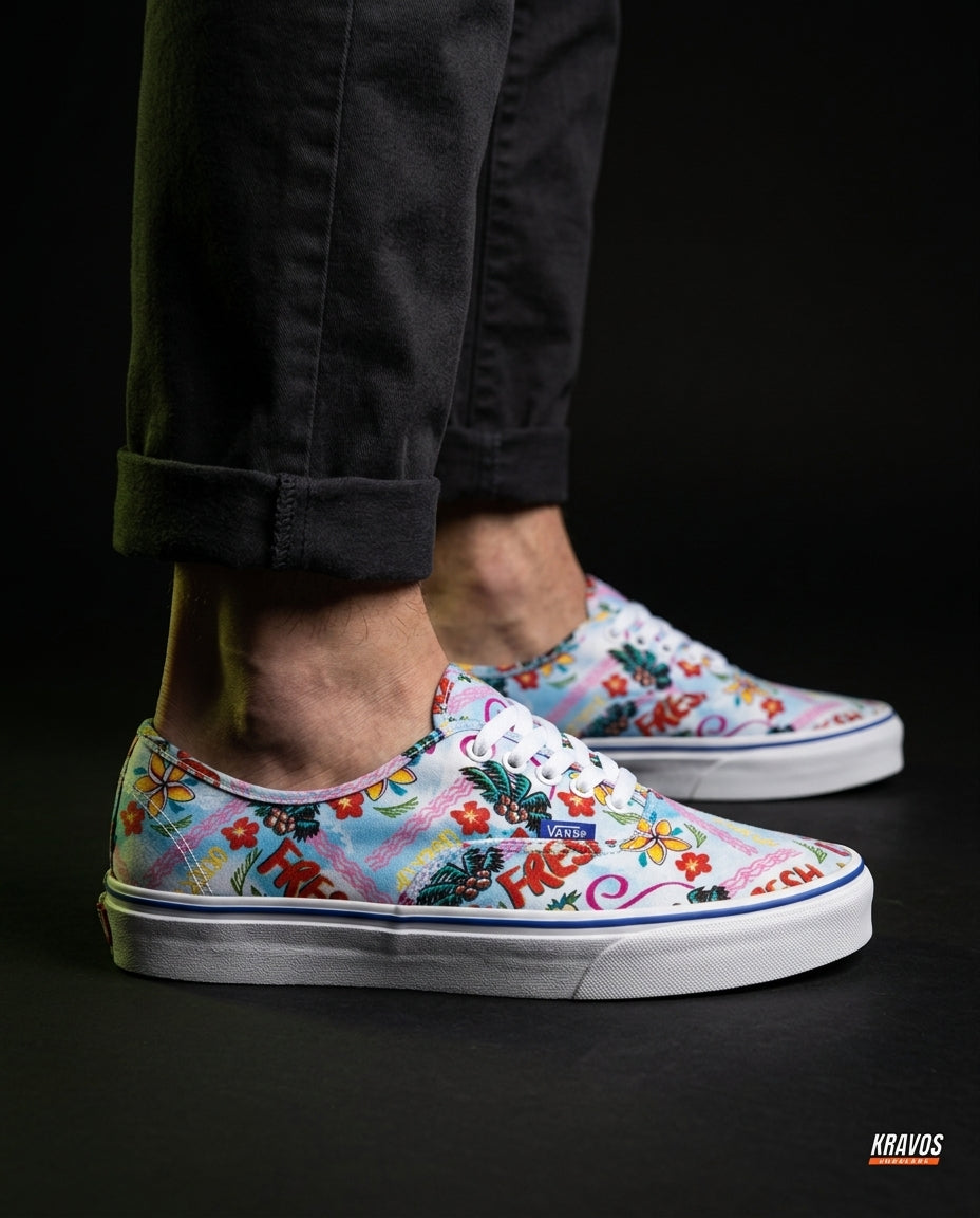VNS Canvas Vulcanised Skate Low White Multicolour