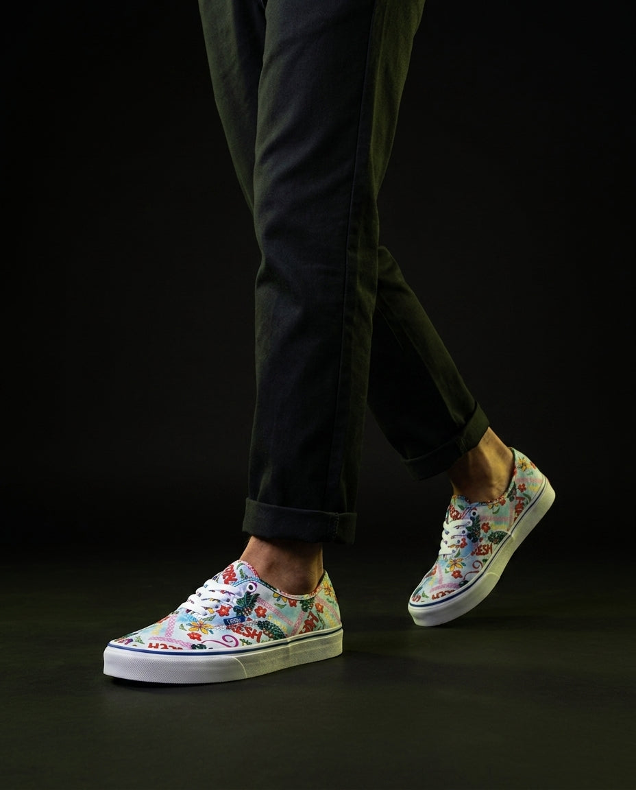 VNS Canvas Vulcanised Skate Low White Multicolour