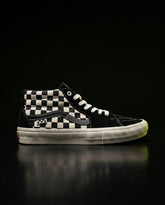 VNS Checkerboard Suede Skate Mid Black White Checkerboard