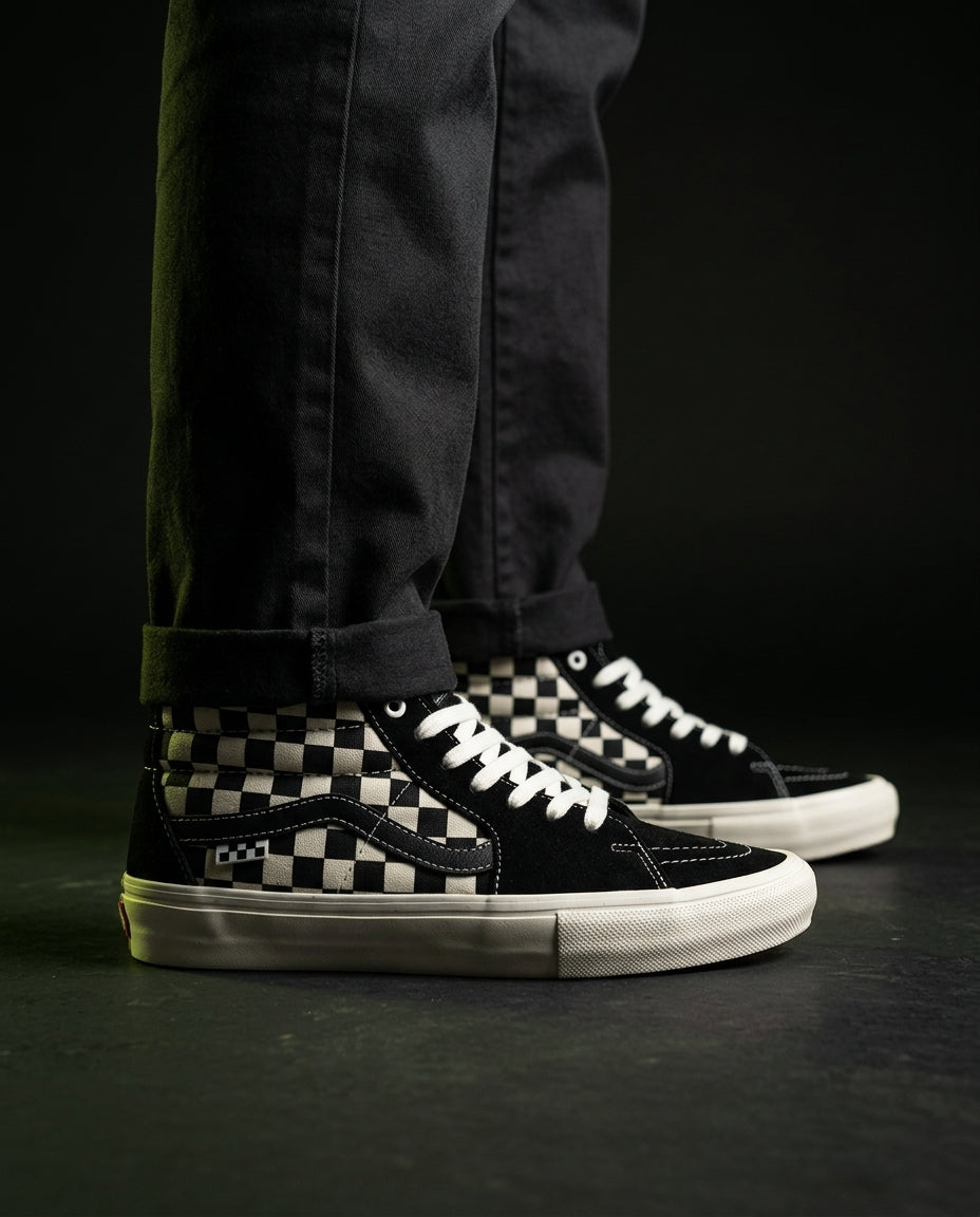 VNS Checkerboard Suede Skate Mid