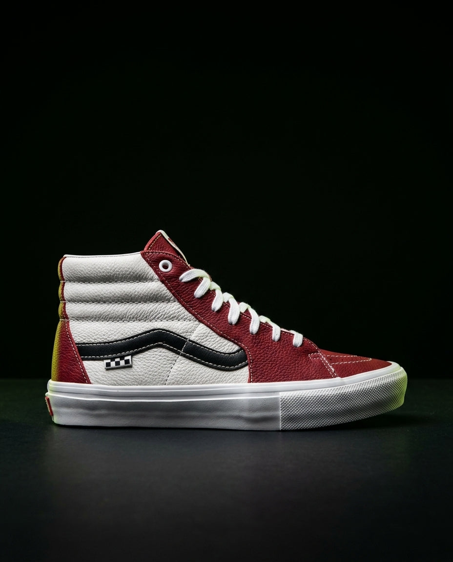 VNS Leather Panelled High-Top Skate Shoe