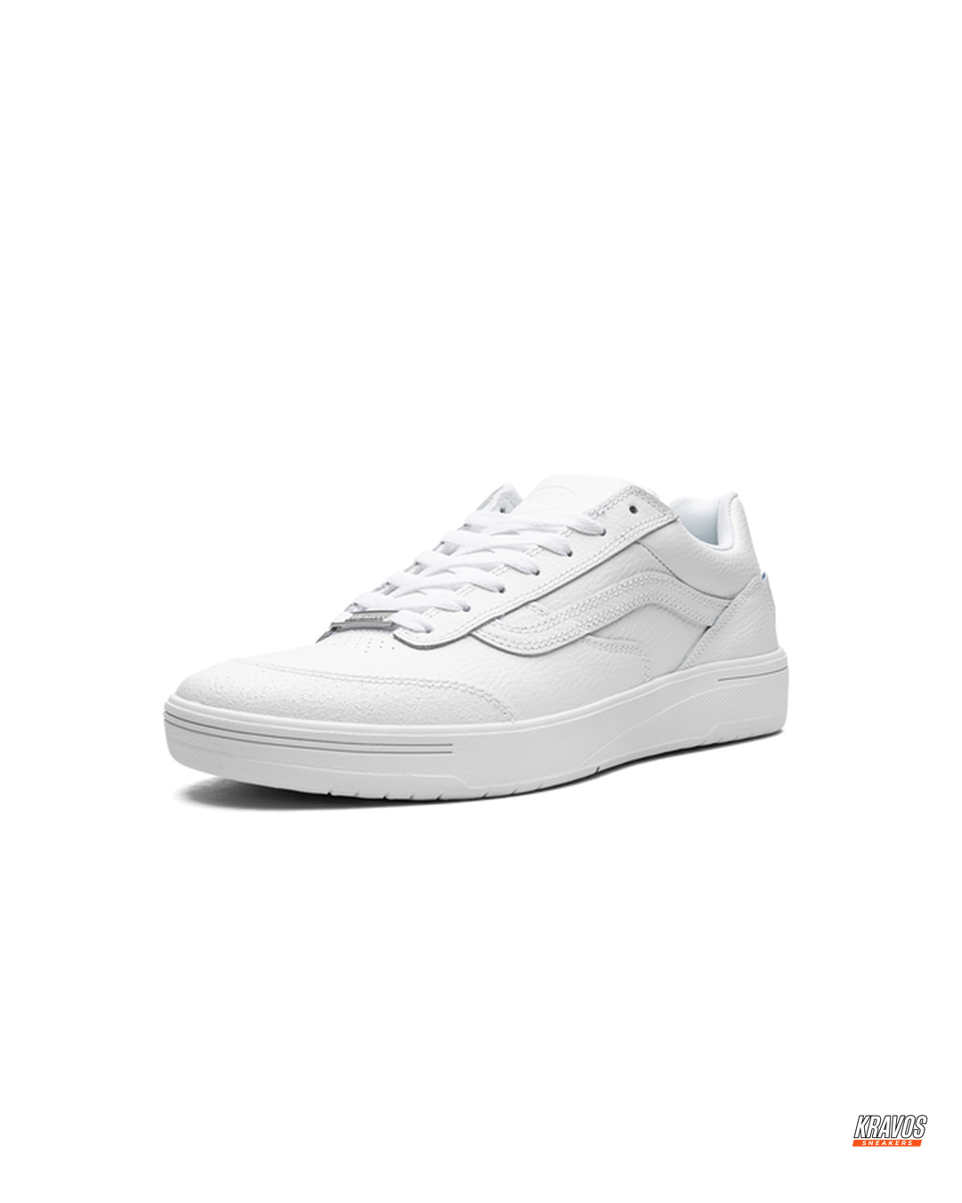 VNS Leather Pebbled Checker-Tab Trainer