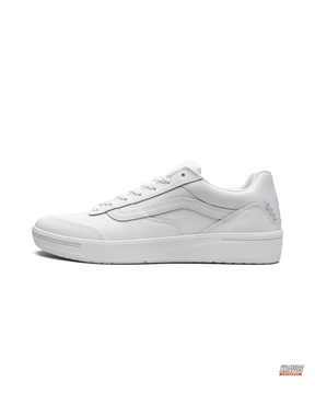 VNS Leather Pebbled Checker-Tab Trainer