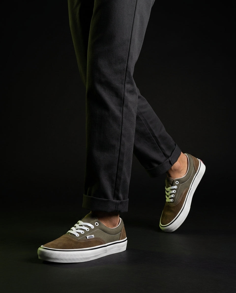 VNS Suede Canvas Panelled Skate Low