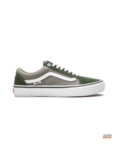 VNS Suede Canvas Vulcanised Skate Trainer Green Grey White #greengreywhite
