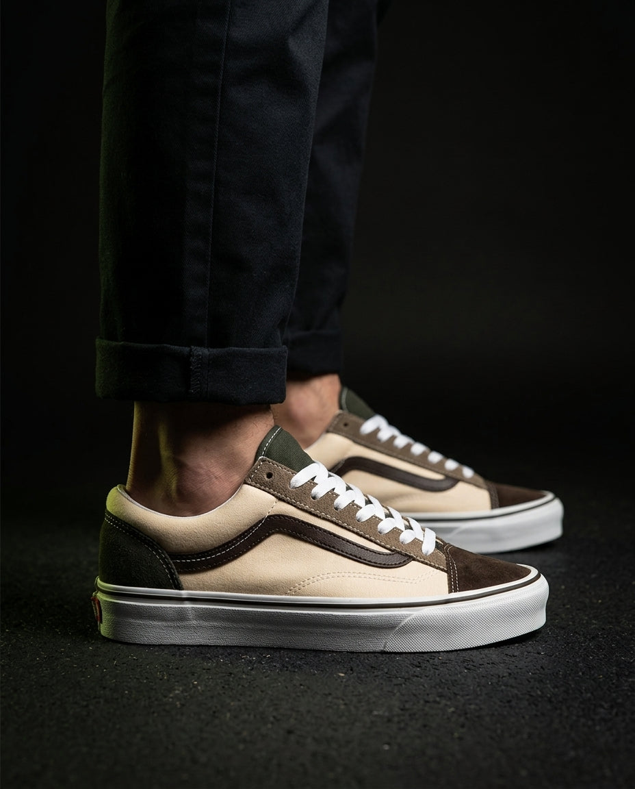 VNS Suede Colour-Block Skate Trainer