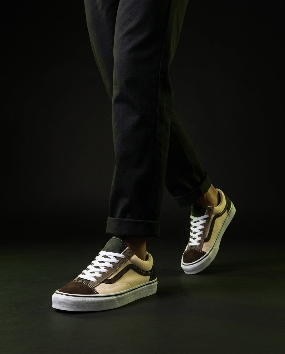 VNS Suede Colour-Block Skate Trainer