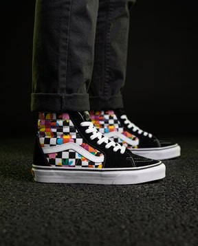 VNS Suede Panelled High-Top Skate Shoe Black White Multicolor