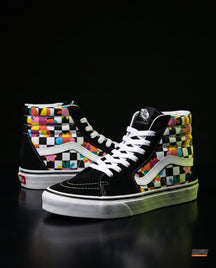 VNS Suede Panelled High-Top Skate Shoe Black White Multicolor