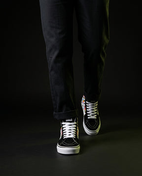 VNS Suede Panelled High-Top Skate Shoe Black White Multicolor