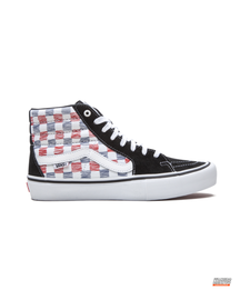 VNS Suede Panelled High-Top Skate Shoe Black White Red Blue #blackwhiteredblue