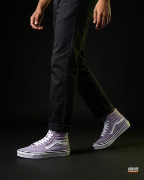 VNS Suede Panelled High-Top Skate Shoe Lavender White