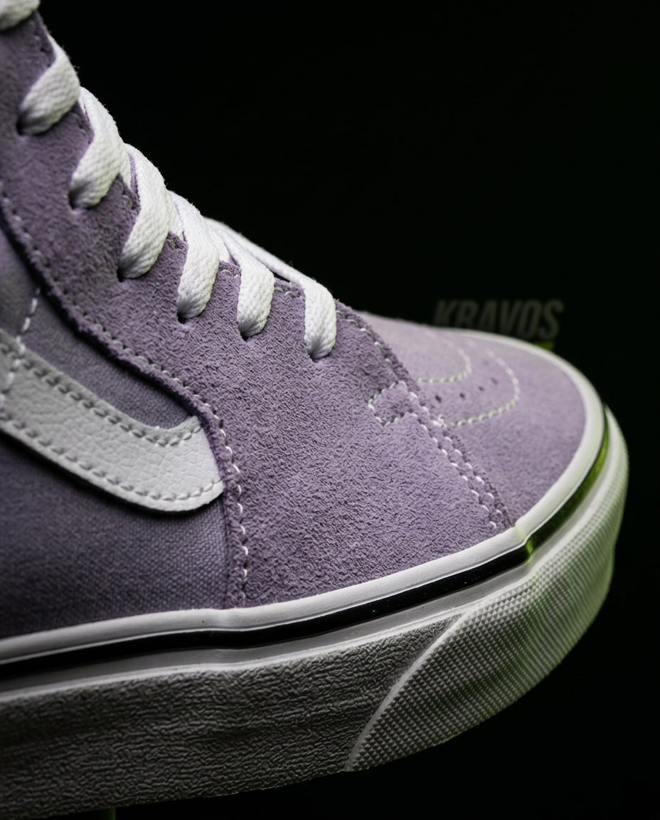 VNS Suede Panelled High-Top Skate Shoe Lavender White