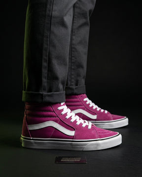 VNS Suede Panelled High-Top Skate Shoe Magenta White