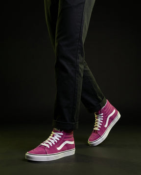 VNS Suede Panelled High-Top Skate Shoe Magenta White