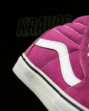 VNS Suede Panelled High-Top Skate Shoe Magenta White