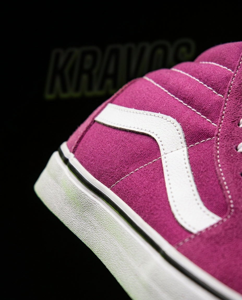 VNS Suede Panelled High-Top Skate Shoe Magenta White