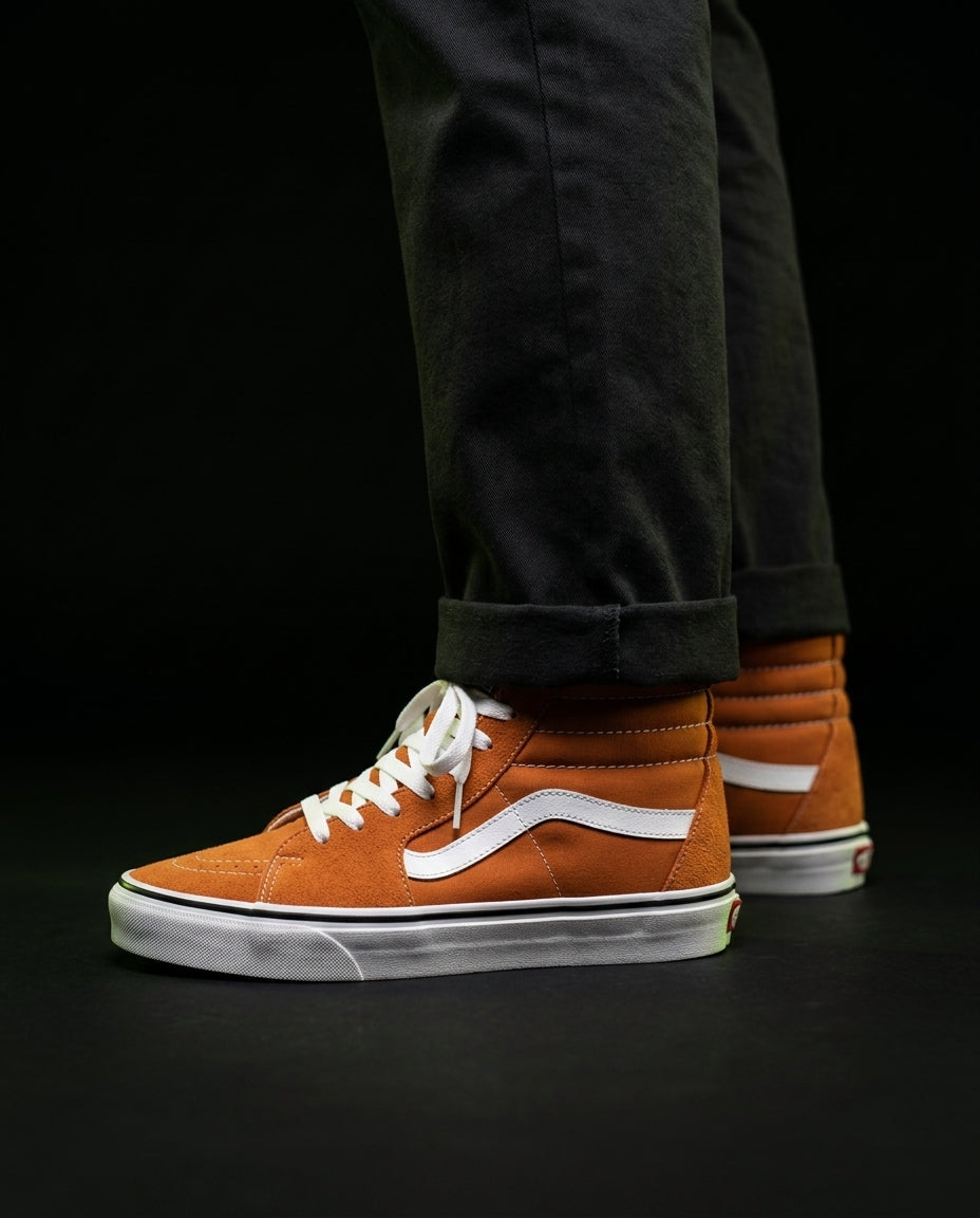 VNS Suede Panelled High-Top Skate Shoe