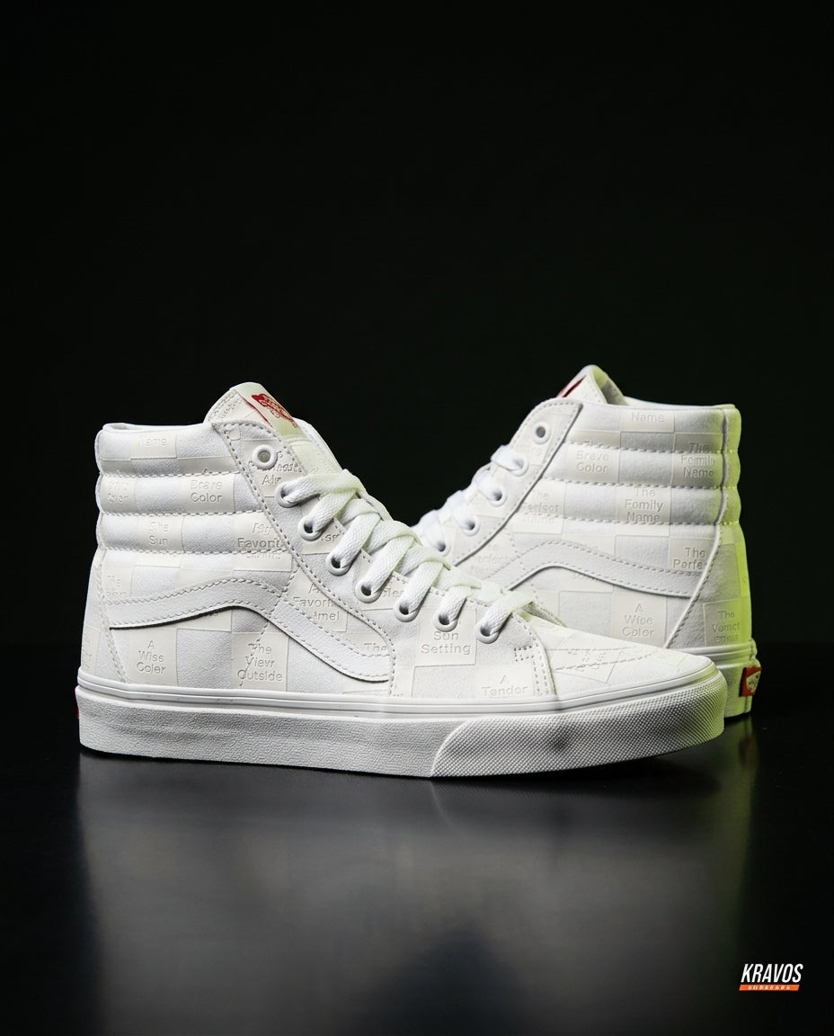 VNS Suede Panelled High-Top Skate Shoe Triple White