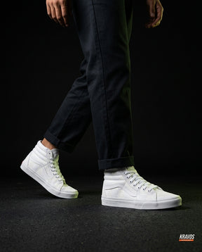 VNS Suede Panelled High-Top Skate Shoe Triple White