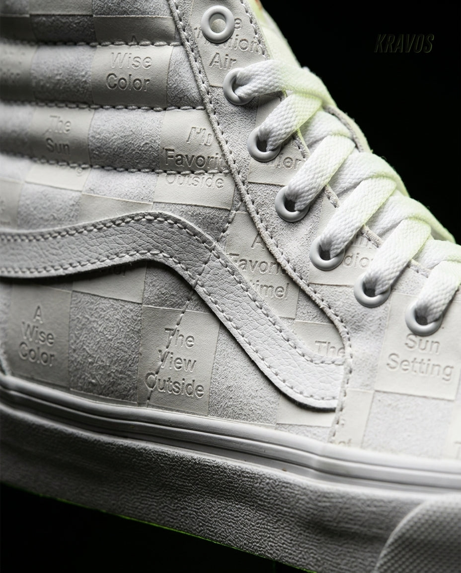 VNS Suede Panelled High-Top Skate Shoe Triple White