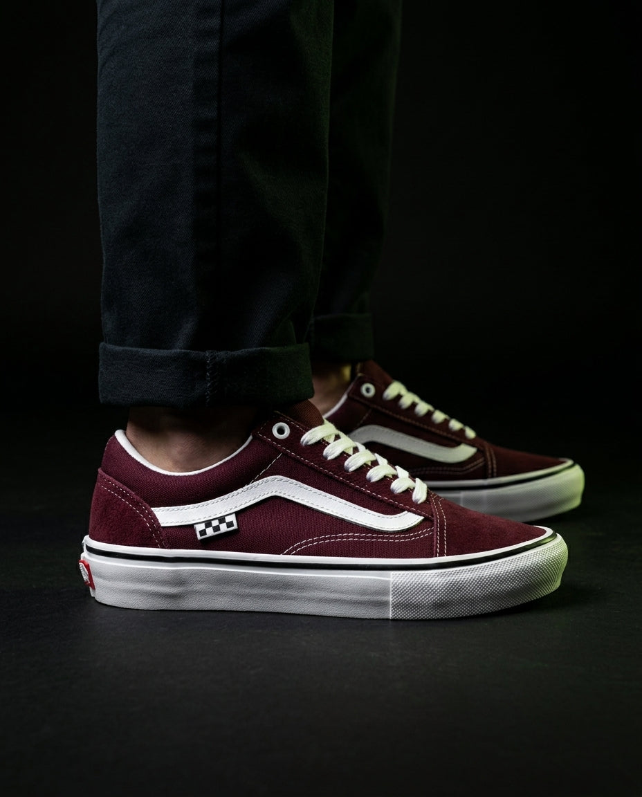 VNS Suede Wavy-Stripe Skate Low