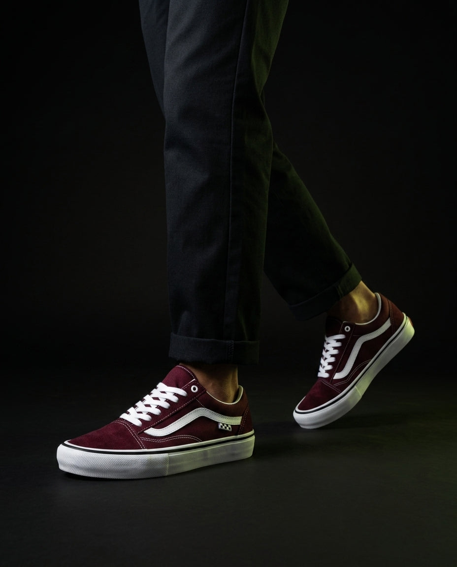 VNS Suede Wavy-Stripe Skate Low