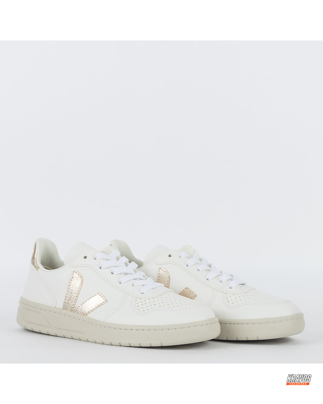 VRT Leather Metallic-Logo Court Trainer