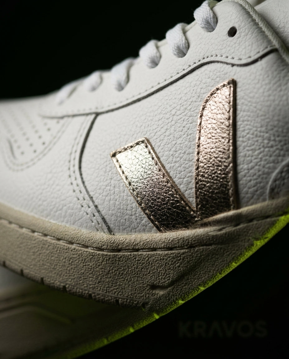 VRT Leather Metallic-Logo Court Trainer
