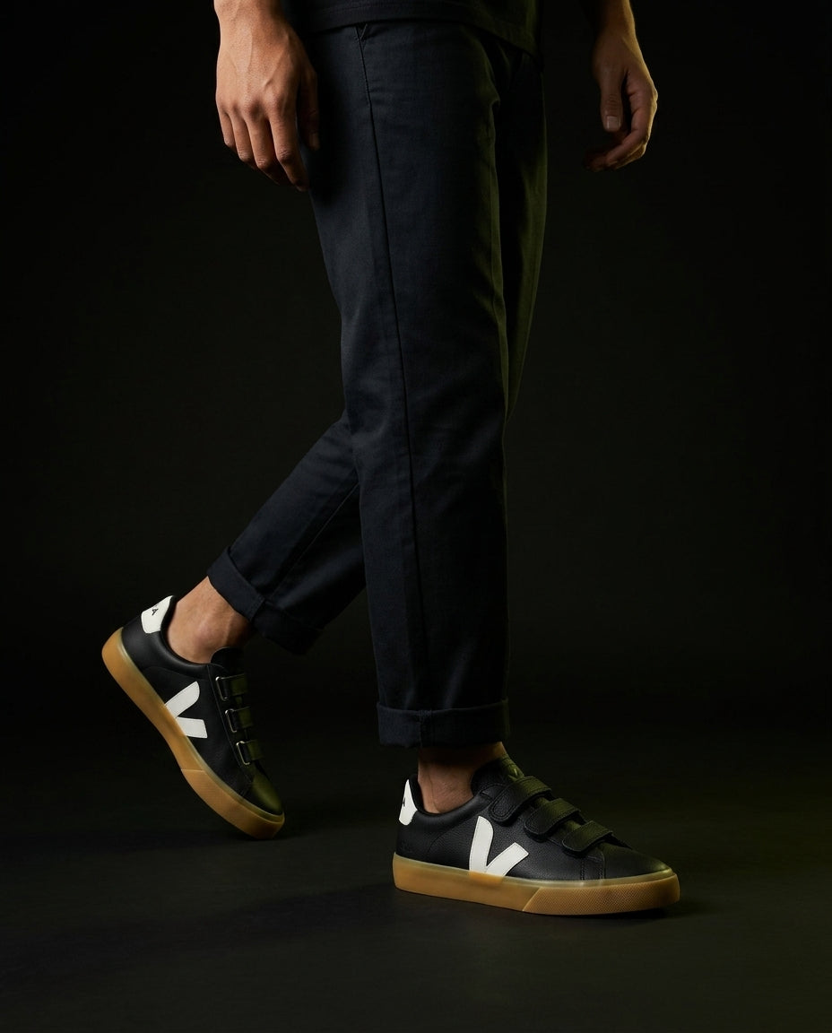 VRT Leather Velcro-Strap Court Trainer