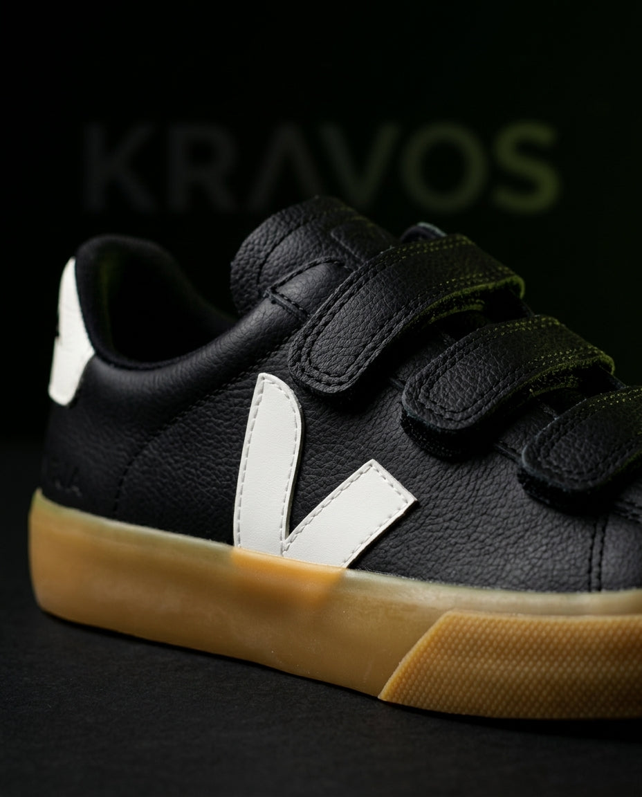 VRT Leather Velcro-Strap Court Trainer